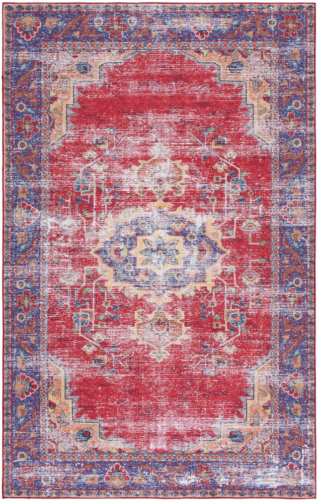 Safavieh Machine Washable Tucson Tsn161Q Red/Navy Rug.