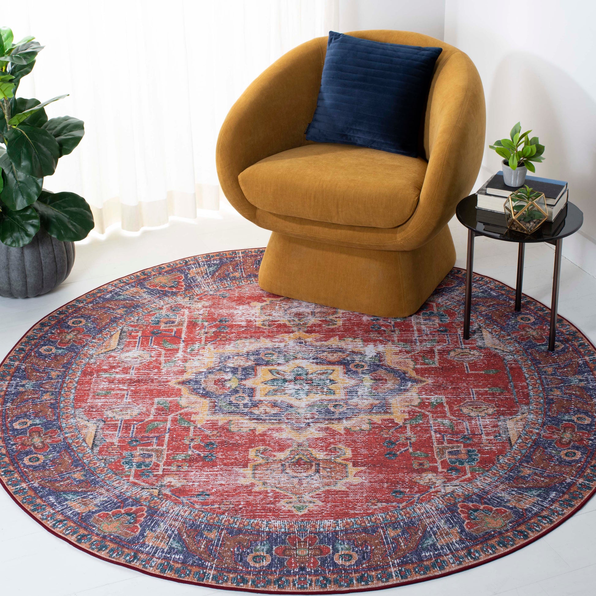 Safavieh Tucson Tsn161Q Red/Navy Area Rug