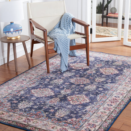 Safavieh Machine Washable Tucson Tsn162N Navy/Beige Rug.