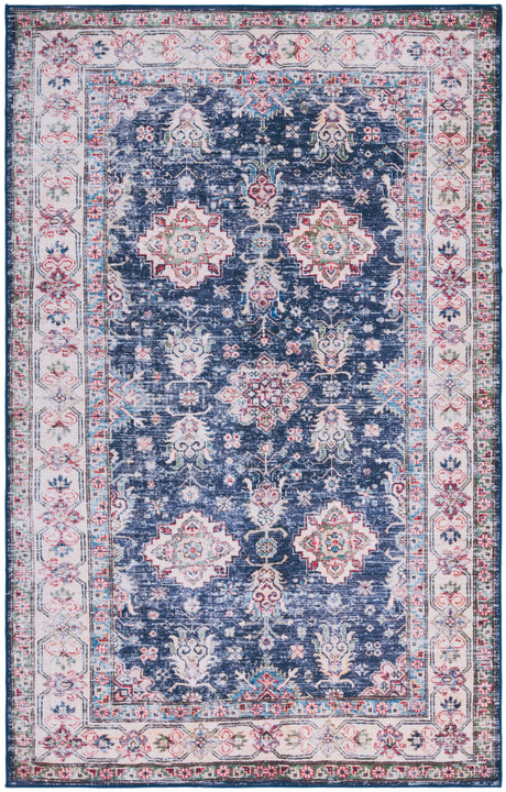 Safavieh Machine Washable Tucson Tsn162N Navy/Beige Rug.