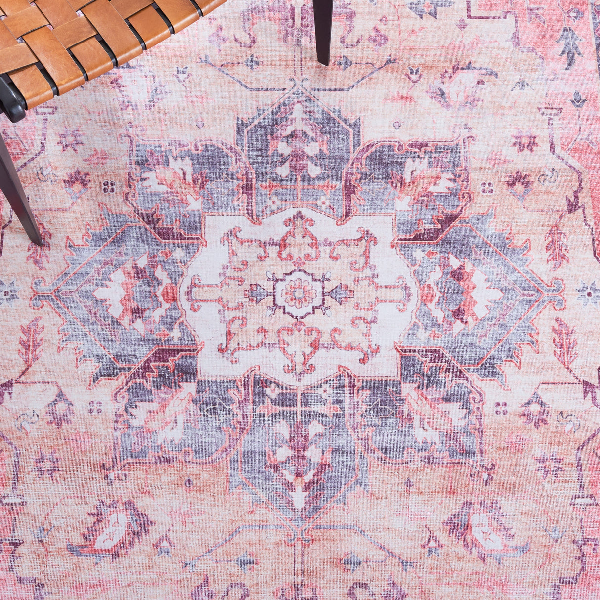 Safavieh Machine Washable Tucson Tsn163P Rust/Beige Rug.