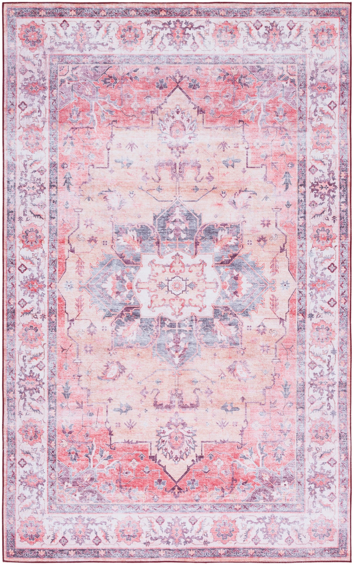 Safavieh Machine Washable Tucson Tsn163P Rust/Beige Rug.