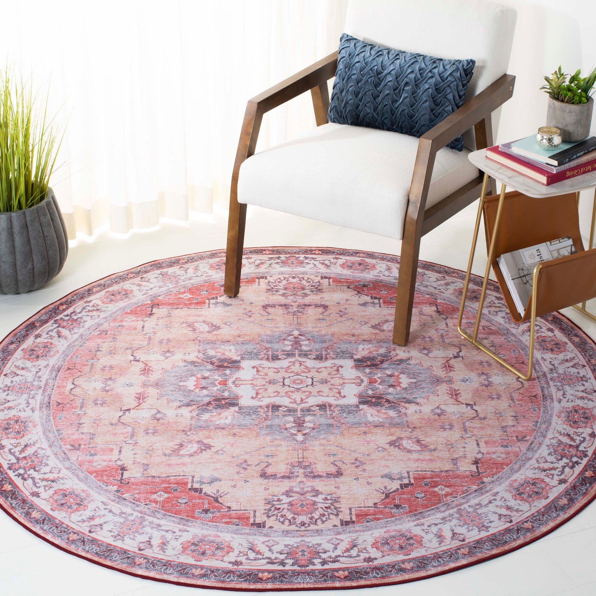 Safavieh Tucson Tsn163P Rust/Beige Area Rug