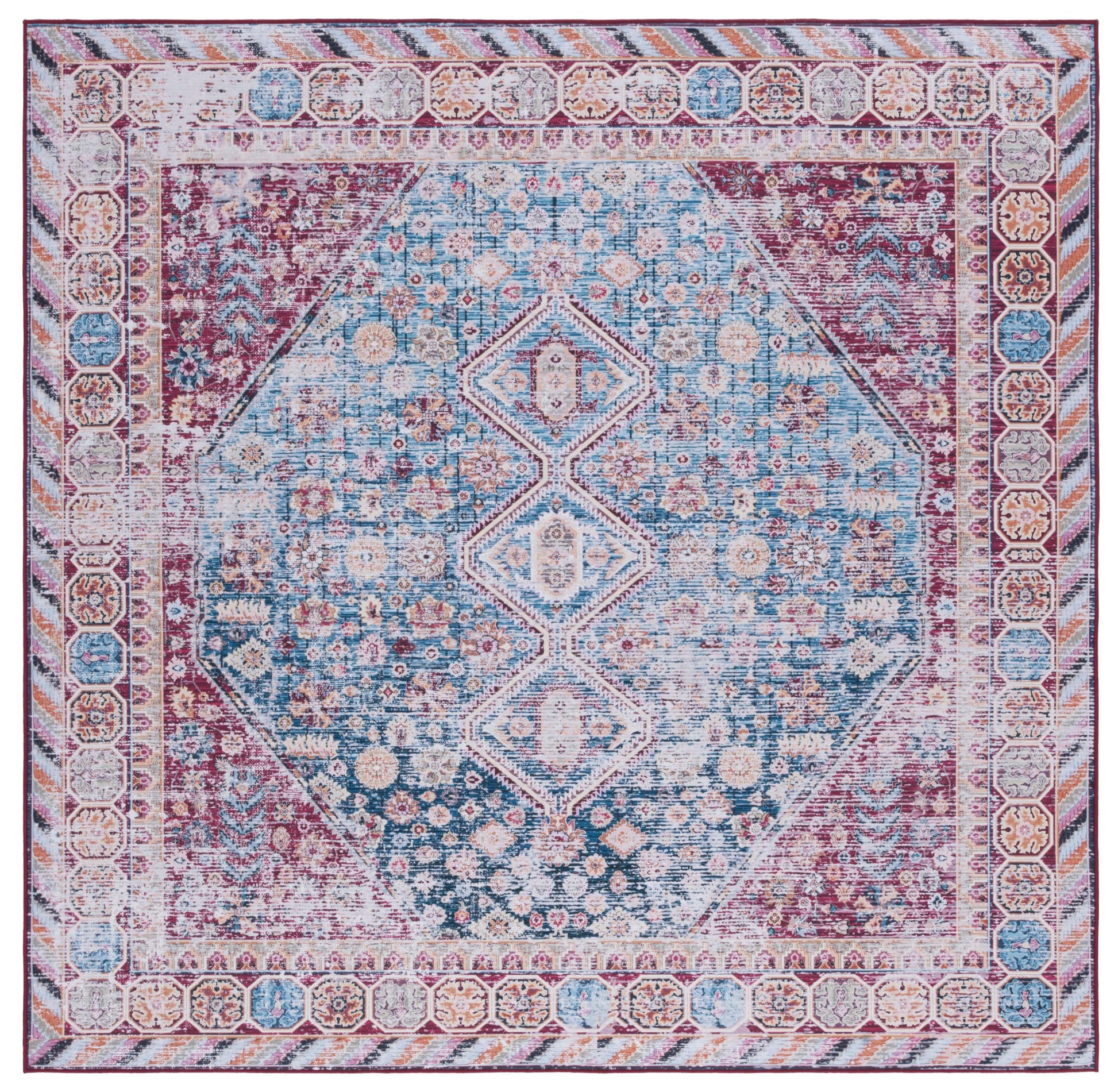 Safavieh Tucson Tsn164M Blue/Red Area Rug