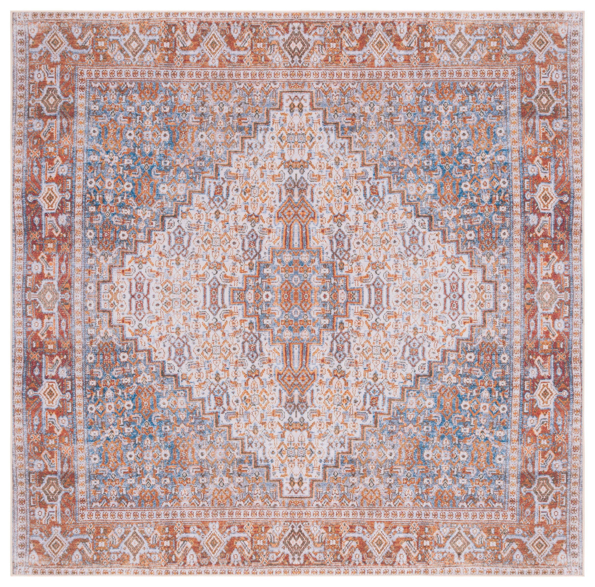 Safavieh Machine Washable Tucson Tsn166B Beige/Rust Rug.