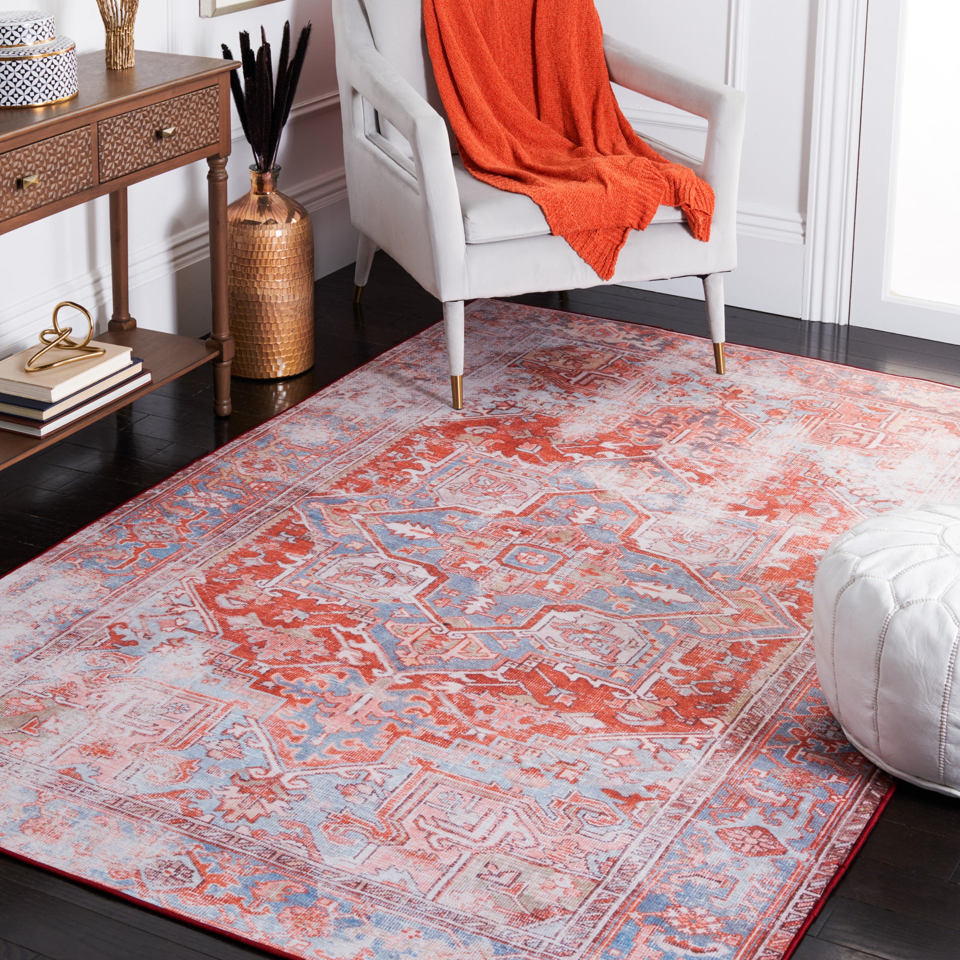 Safavieh Tucson Tsn167P Rust/Blue Area Rug