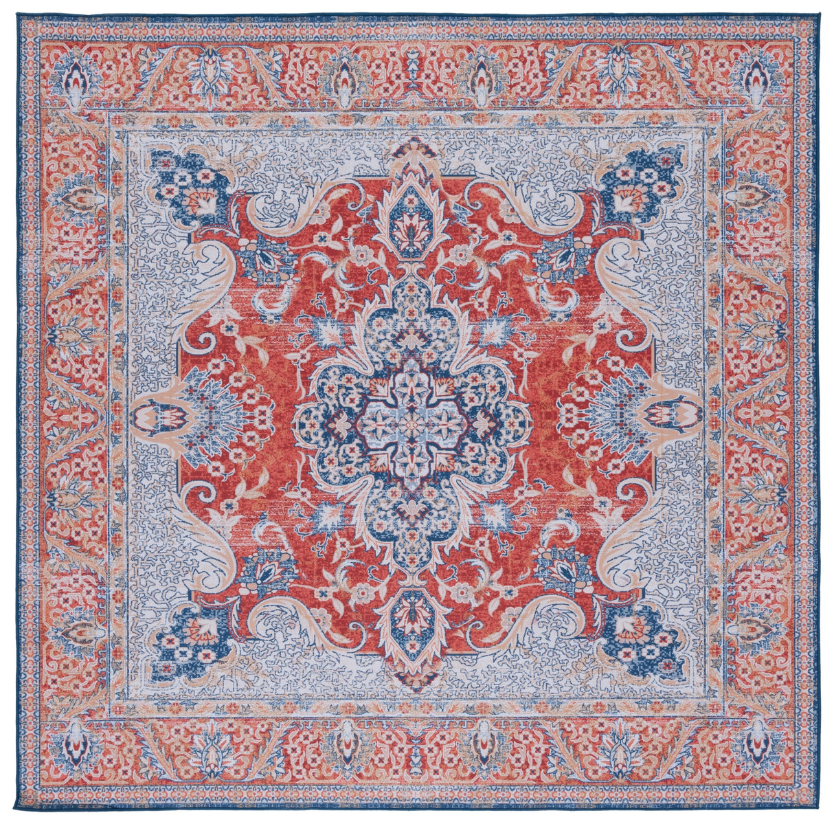 Safavieh Machine Washable Tucson Tsn171P Rust/Blue Rug.
