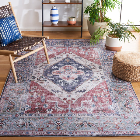 Safavieh Machine Washable Tucson Tsn172P Rust/Navy Rug.