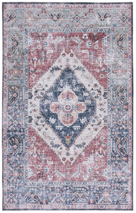 Safavieh Machine Washable Tucson Tsn172P Rust/Navy Rug.