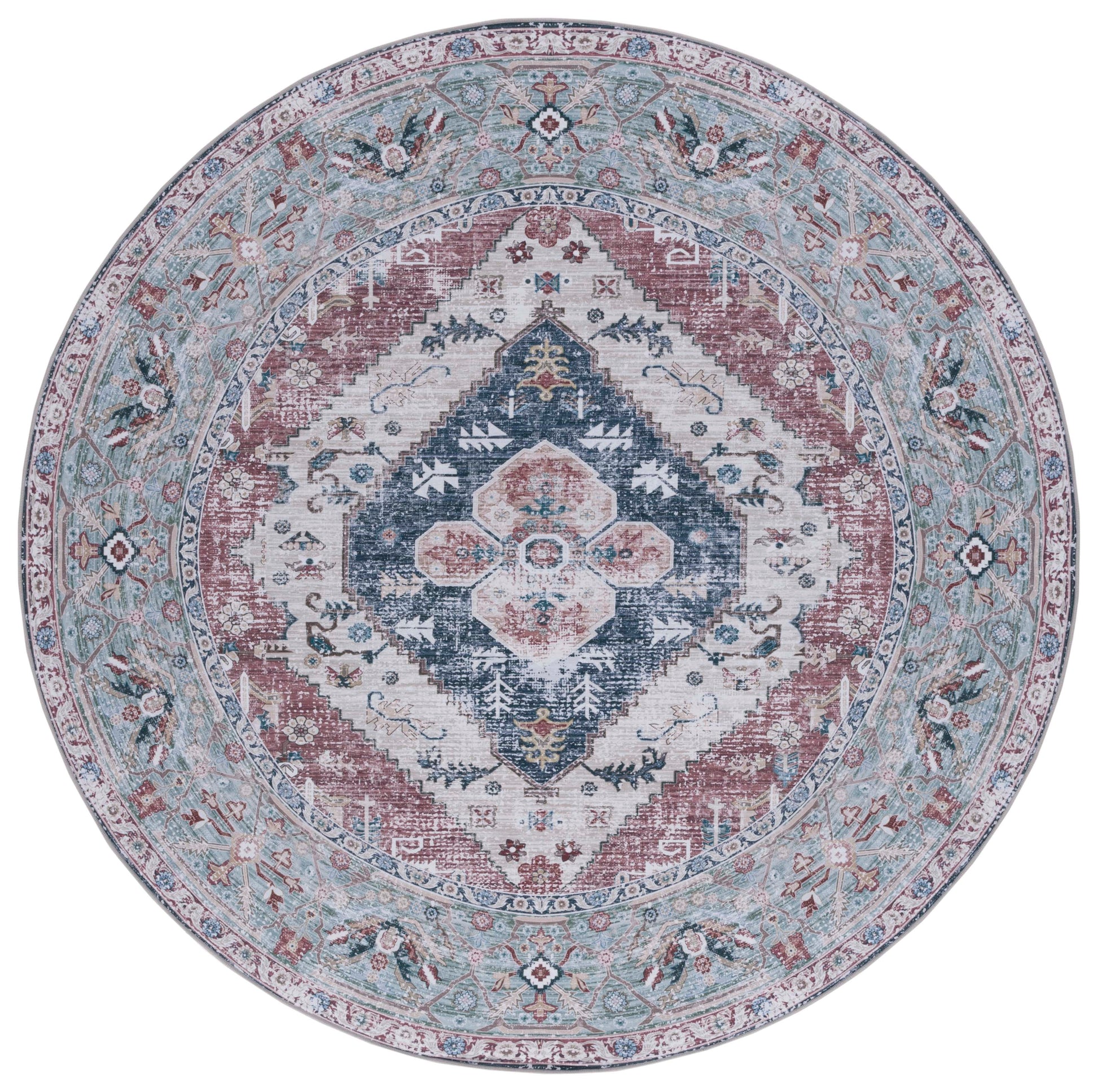 Safavieh Tucson Tsn172P Rust/Navy Area Rug