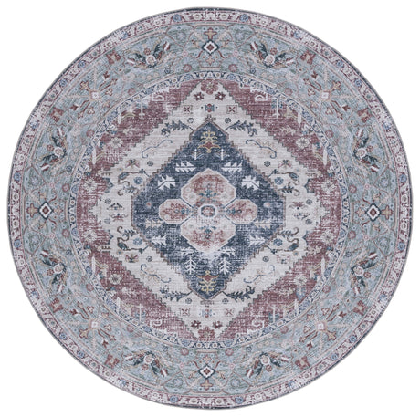 Safavieh Machine Washable Tucson Tsn172P Rust/Navy Rug.