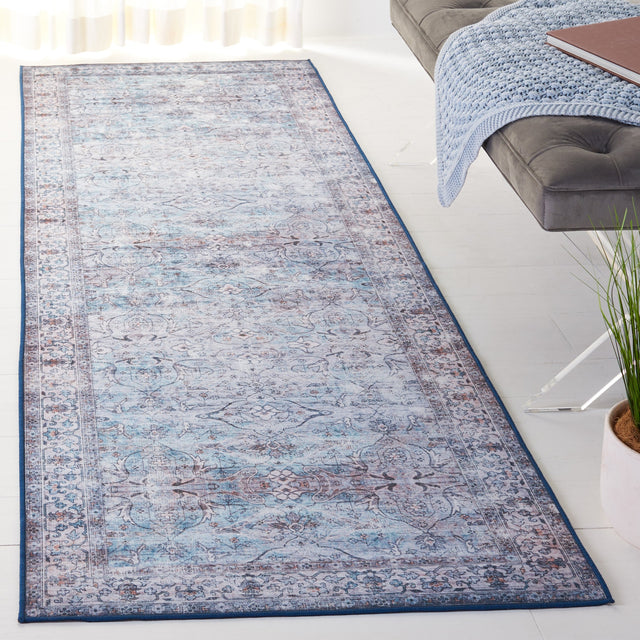 Safavieh Machine Washable Tucson Tsn173J Aqua/Pink Rug.