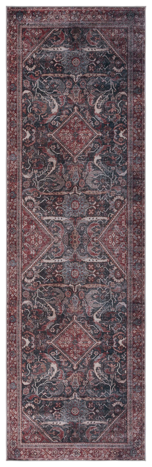 Safavieh Machine Washable Tucson Tsn175Y Dark Green/Rust Rug.