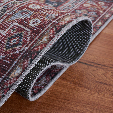 Safavieh Machine Washable Tucson Tsn175Y Dark Green/Rust Rug.