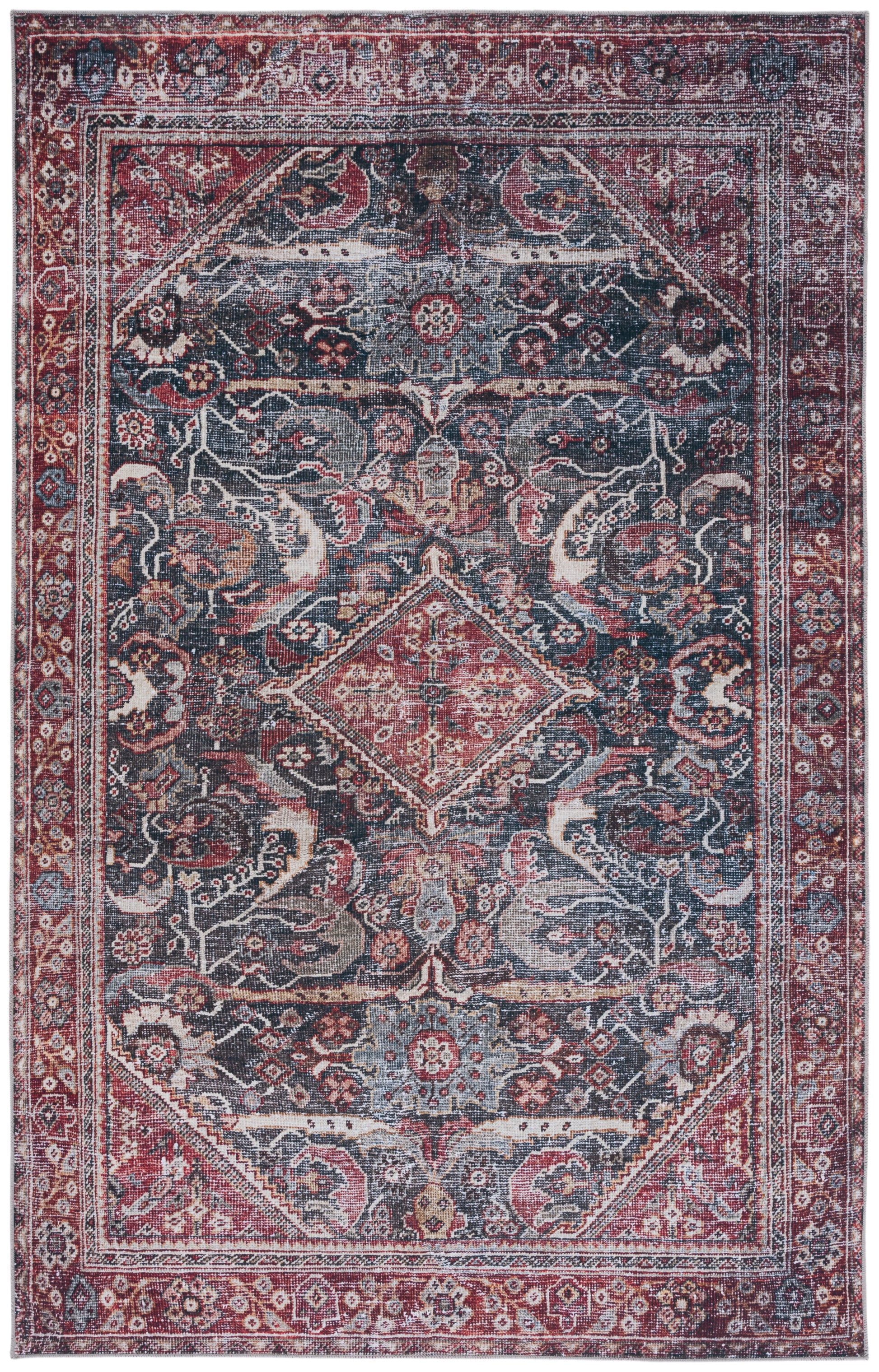 Safavieh Tucson Tsn175Y Dark Green/Rust Area Rug