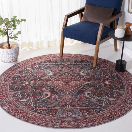 Safavieh Machine Washable Tucson Tsn175Y Dark Green/Rust Rug.