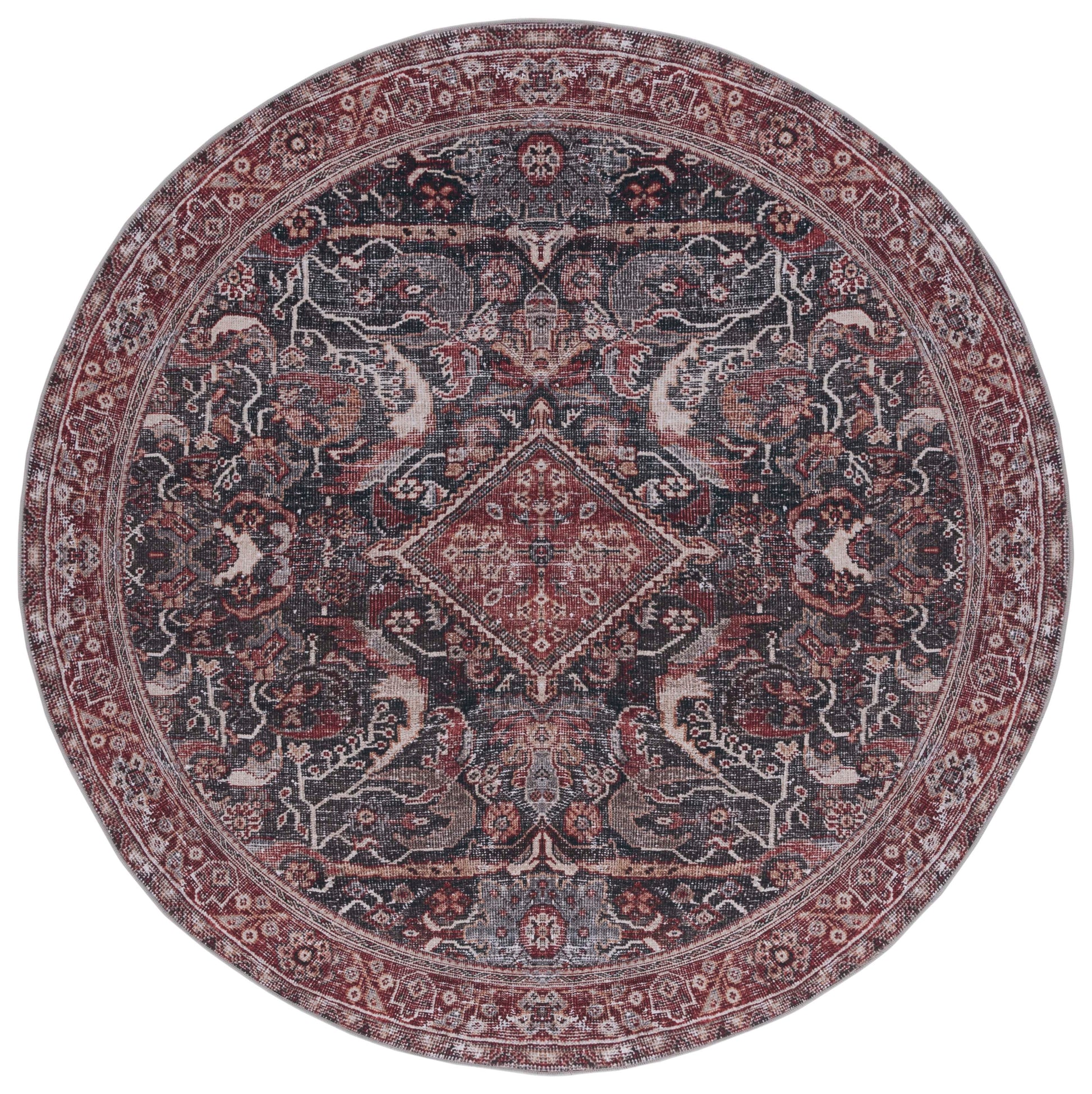 Safavieh Tucson Tsn175Y Dark Green/Rust Area Rug