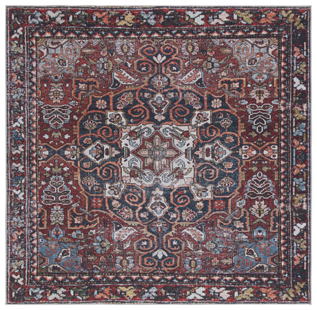 Safavieh Machine Washable Tucson Tsn176Q Red/Navy Rug.