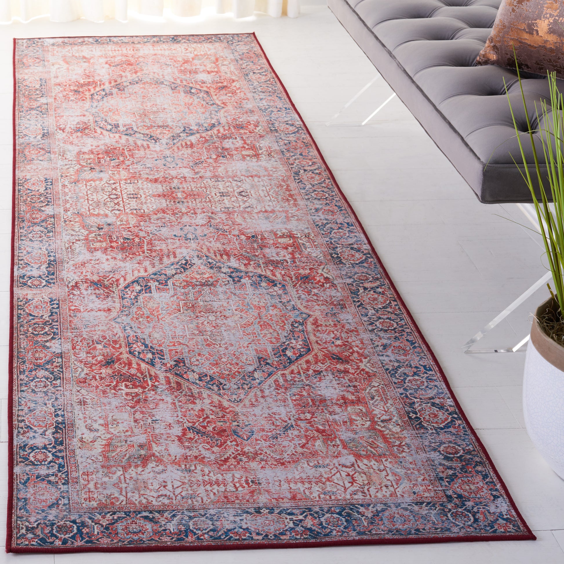 Safavieh Tucson Tsn177P Rust/Navy Area Rug