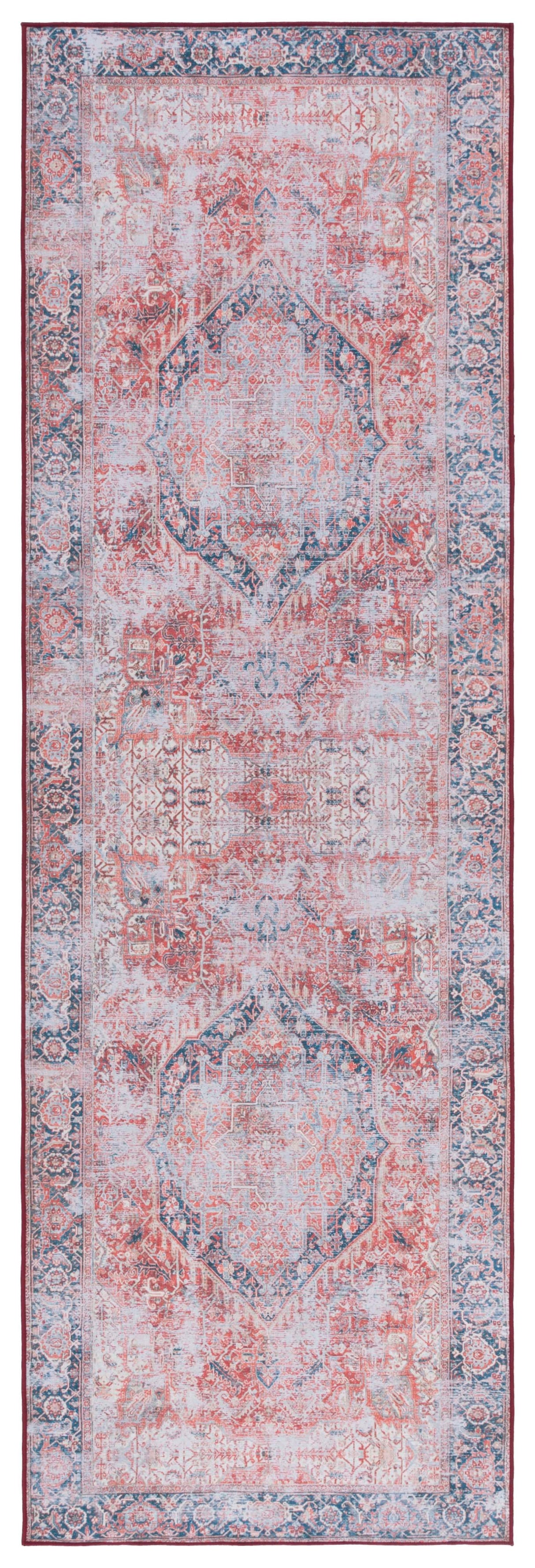 Safavieh Machine Washable Tucson Tsn177P Rust/Navy Rug.
