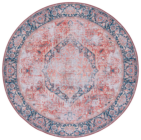 Safavieh Machine Washable Tucson Tsn177P Rust/Navy Rug.
