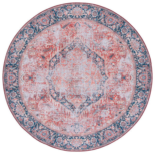 Safavieh Machine Washable Tucson Tsn177P Rust/Navy Rug.