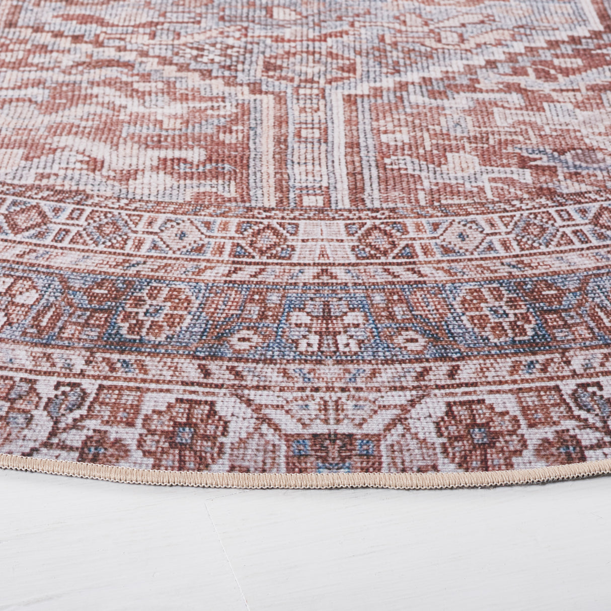 Safavieh Machine Washable Tucson Tsn180F Grey/Rust Rug.