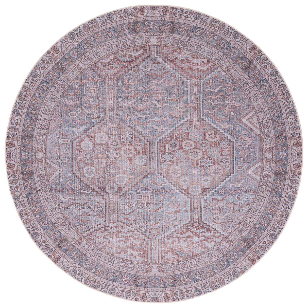 Safavieh Machine Washable Tucson Tsn180F Grey/Rust Rug.