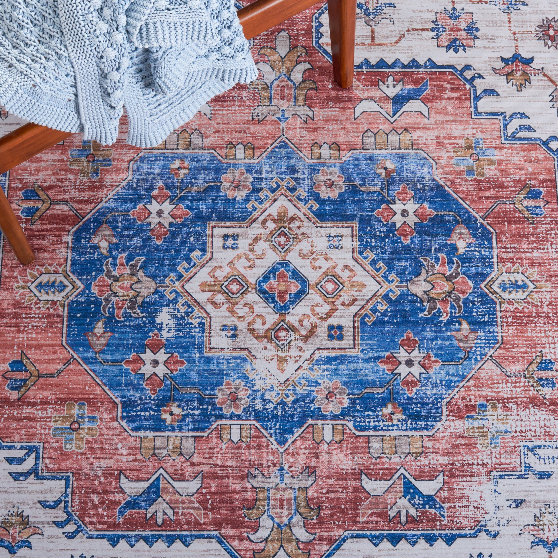 Safavieh Tucson Tsn181B Beige/Blue Area Rug