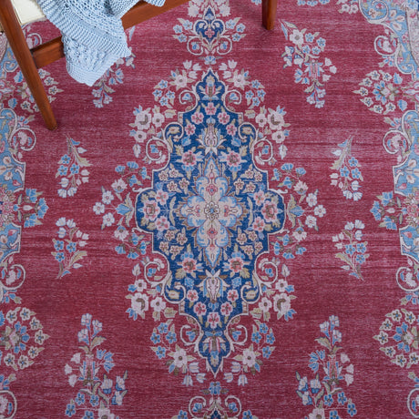 Safavieh Machine Washable Tucson Tsn182Q Red/Navy Rug.