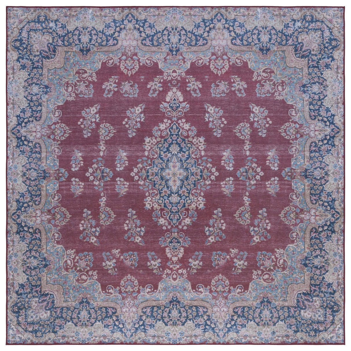 Safavieh Machine Washable Tucson Tsn182Q Red/Navy Rug.