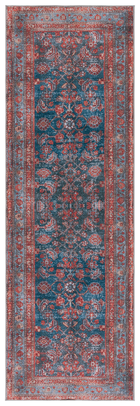 Safavieh Machine Washable Tucson Tsn183M Blue/Rust Rug.