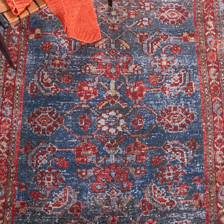 Safavieh Machine Washable Tucson Tsn183M Blue/Rust Rug.