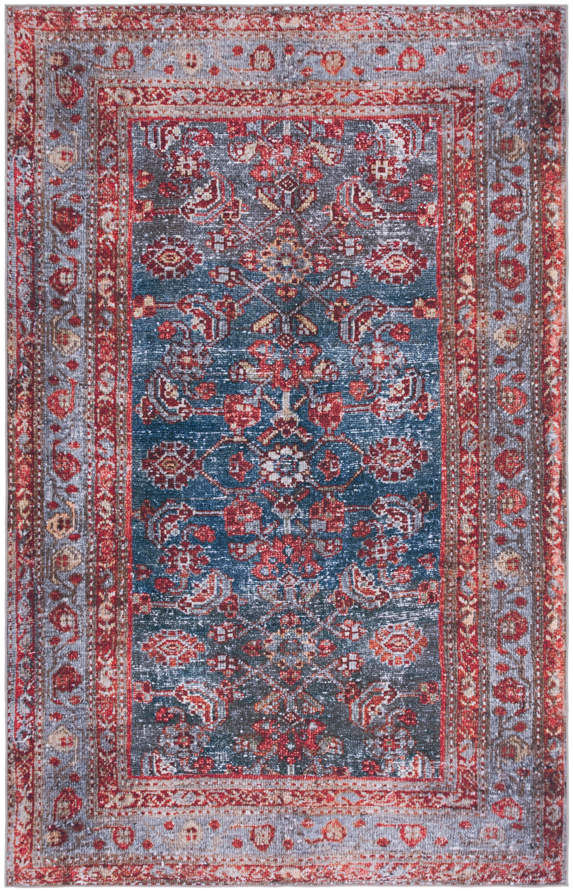 Safavieh Tucson Tsn183M Blue/Rust Area Rug