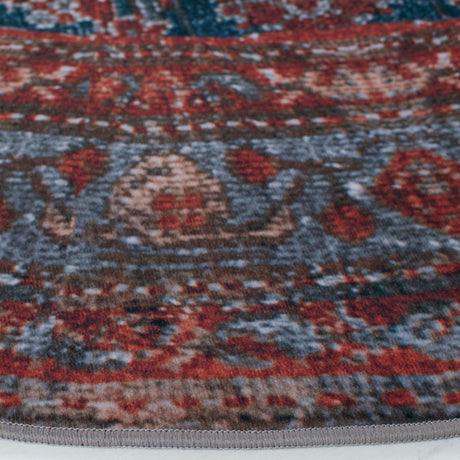 Safavieh Machine Washable Tucson Tsn183M Blue/Rust Rug.