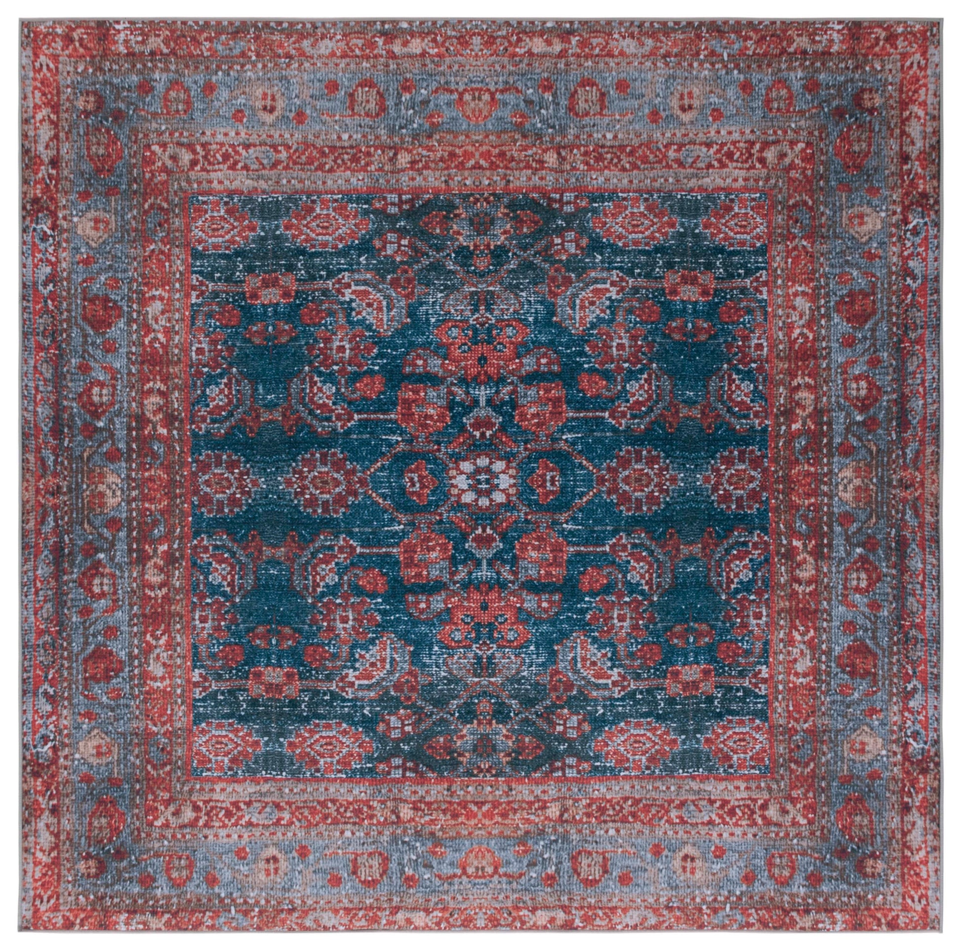 Safavieh Tucson Tsn183M Blue/Rust Area Rug