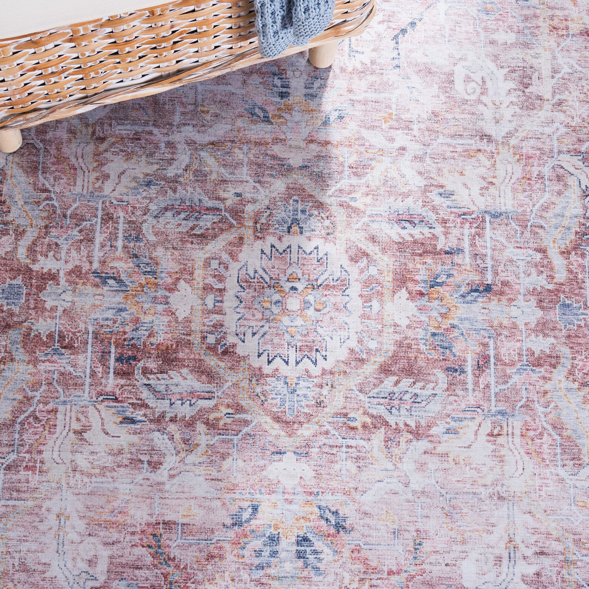 Safavieh Machine Washable Tucson Tsn185P Rust/Beige Rug.