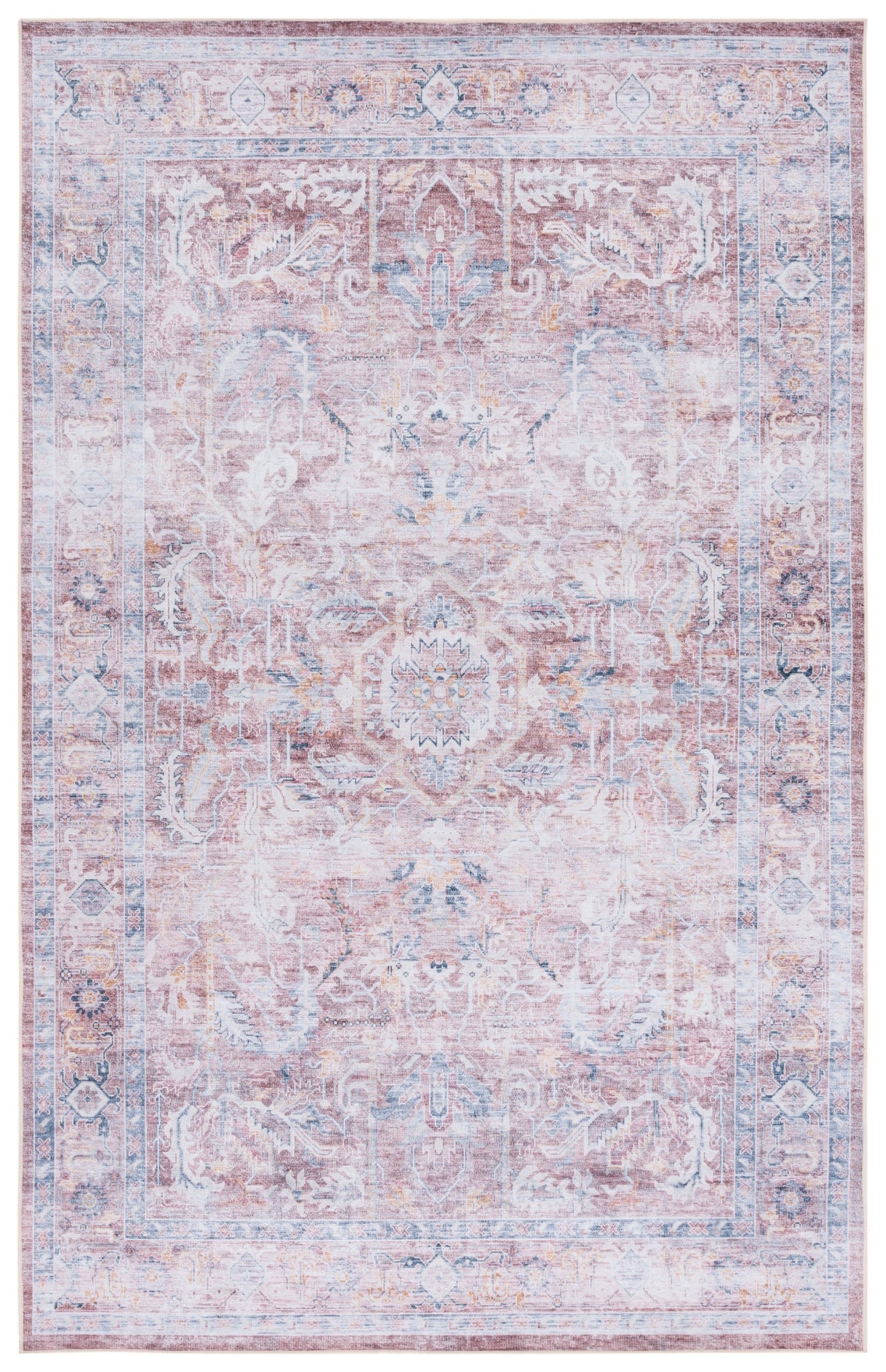 Safavieh Machine Washable Tucson Tsn185P Rust/Beige Rug.