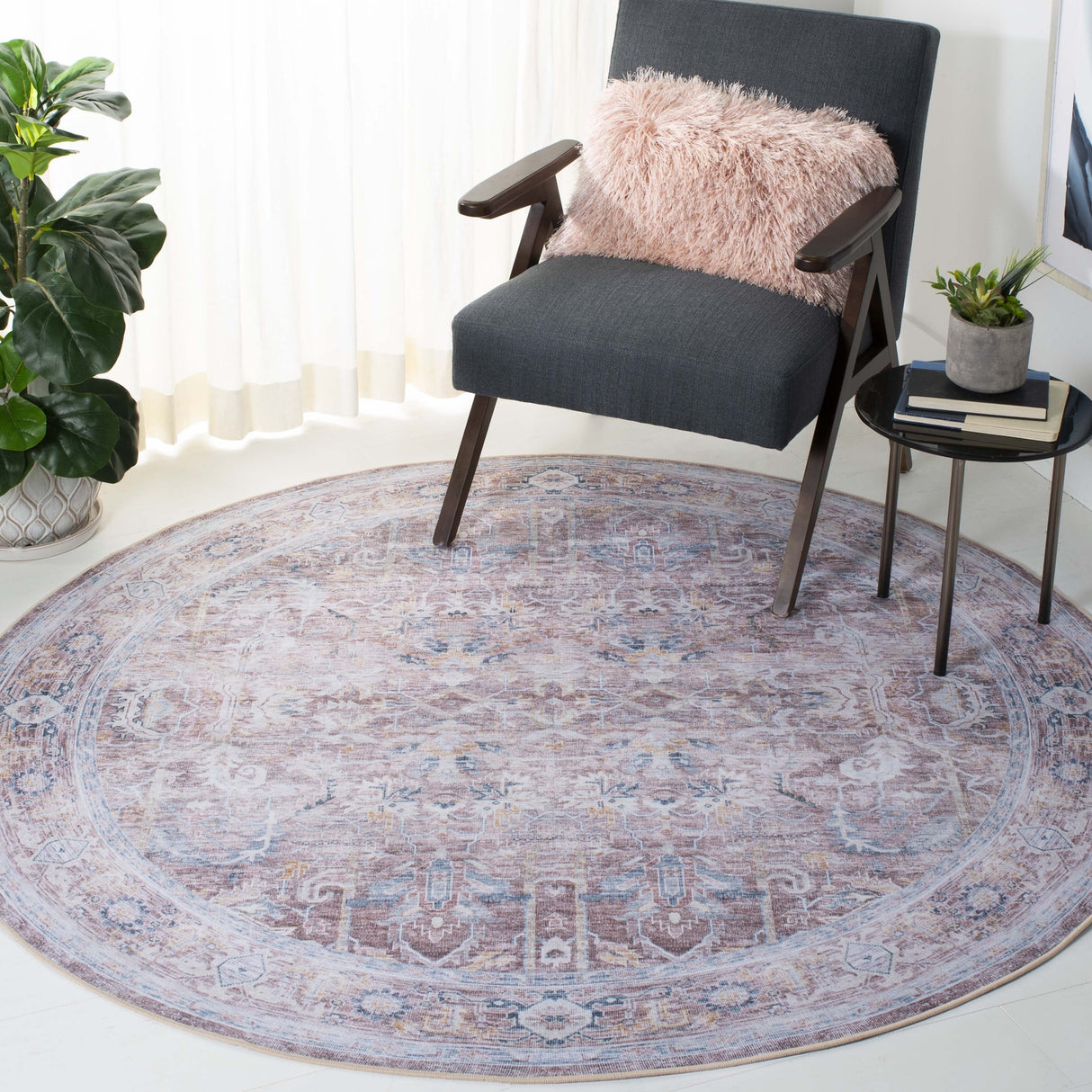 Safavieh Machine Washable Tucson Tsn185P Rust/Beige Rug.
