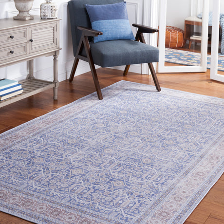 Safavieh Machine Washable Tucson Tsn186M Blue/Rust Rug.