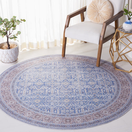 Safavieh Machine Washable Tucson Tsn186M Blue/Rust Rug.