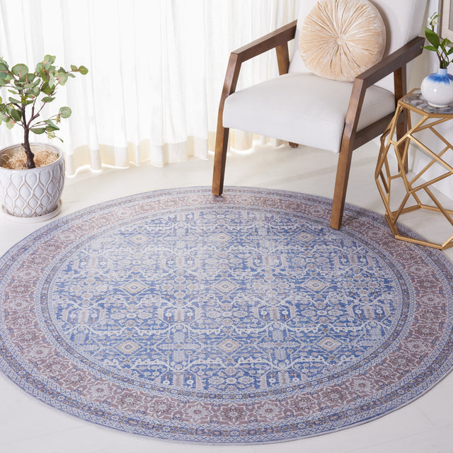 Safavieh Machine Washable Tucson Tsn186M Blue/Rust Rug.