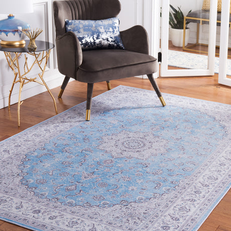 Safavieh Machine Washable Tucson Tsn187M Blue/Grey Rug.