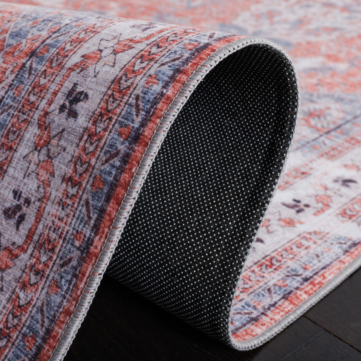 Safavieh Machine Washable Tucson Tsn188P Rust/Beige Rug.
