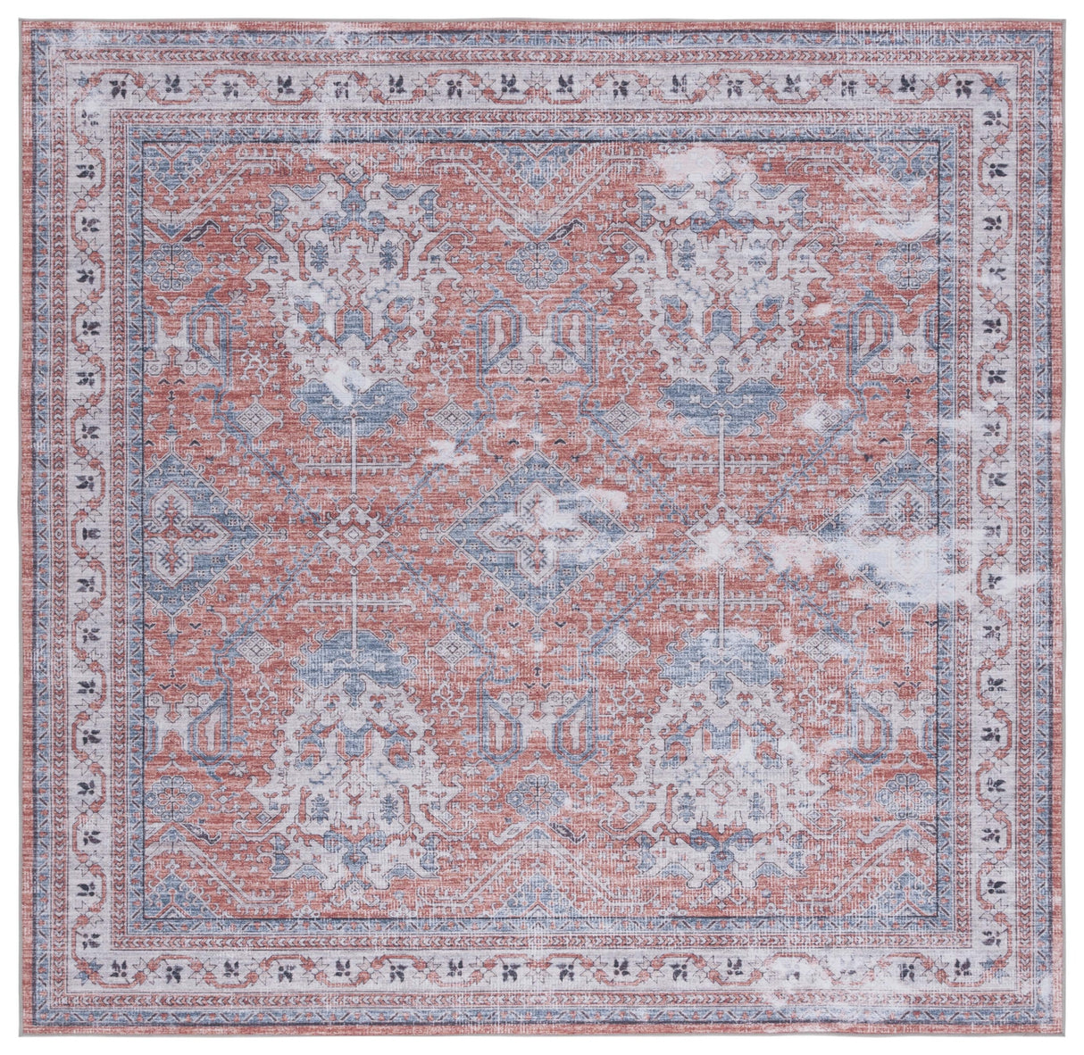 Safavieh Machine Washable Tucson Tsn188P Rust/Beige Rug.