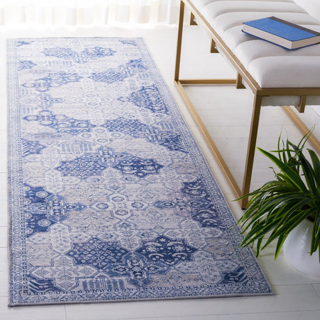 Safavieh Machine Washable Tucson Tsn193F Grey/Navy Rug.