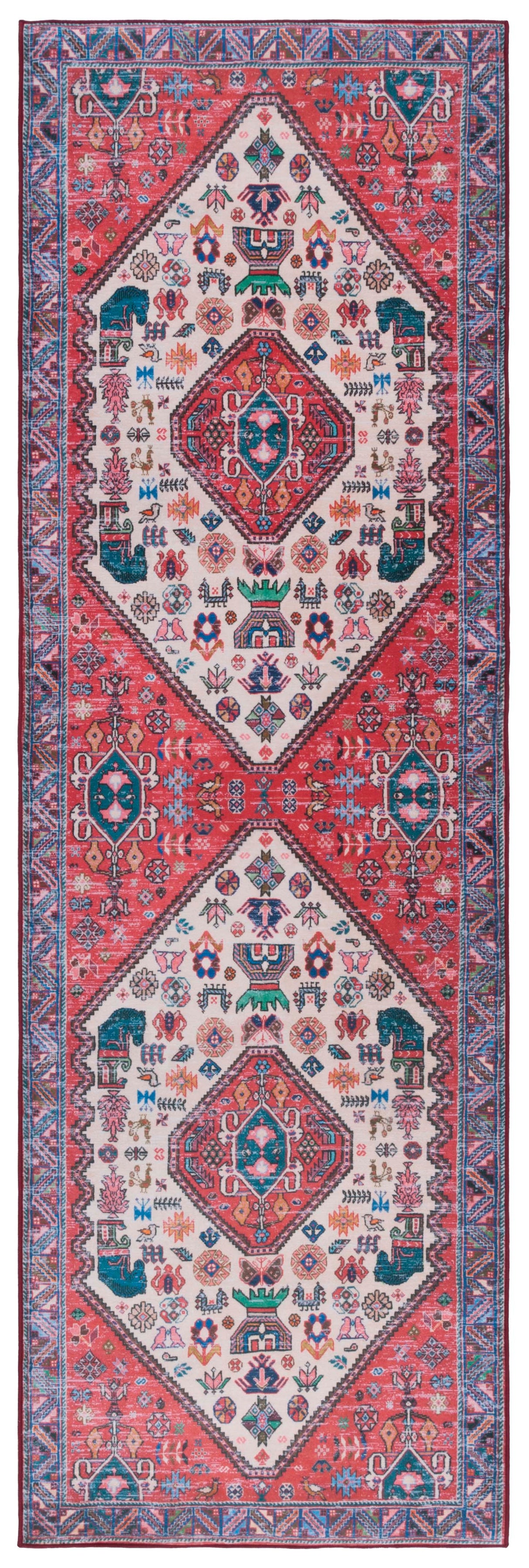 Safavieh Machine Washable Tucson Tsn194B Beige/Rust Rug.