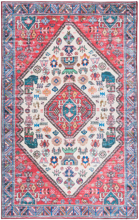 Safavieh Machine Washable Tucson Tsn194B Beige/Rust Rug.