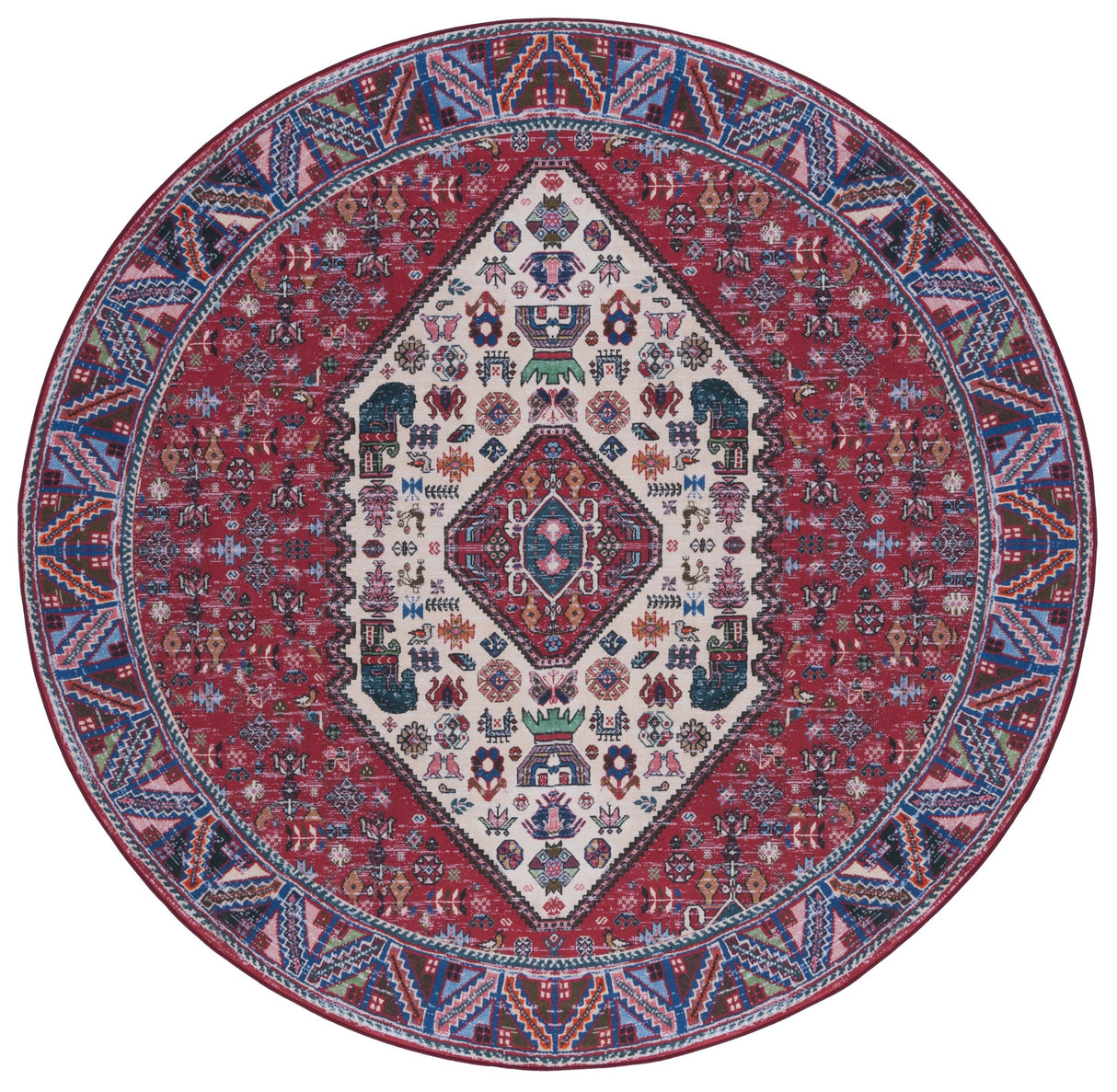 Safavieh Machine Washable Tucson Tsn194B Beige/Rust Rug.