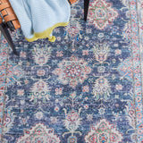 Safavieh Machine Washable Tucson Tsn196N Navy/Beige Rug.